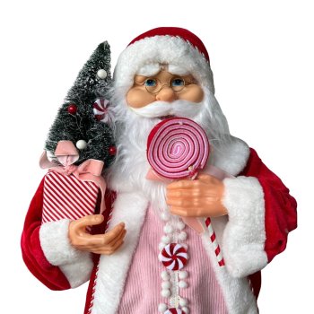 Papai Noel Em Pé Vermelho e Branco 80cm