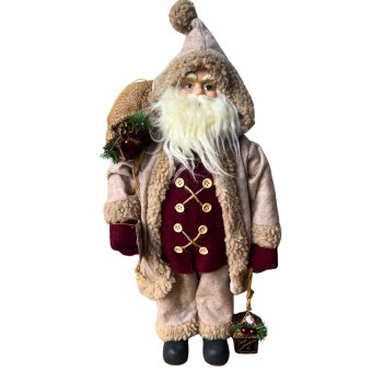 Papai Noel Em Pé Cru e Vermelho 45cm