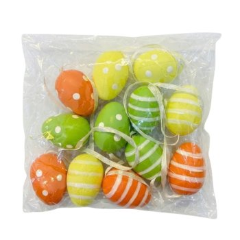 Ovos Decorativos Cores Variadas Pacote 12unidades