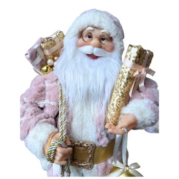Papai Noel Rose Luxo - 60cm