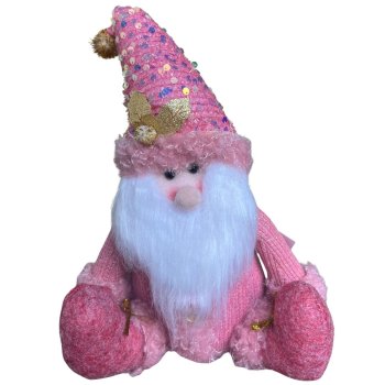 Boneco Natalino Papai Noel Rosa - 30 cm