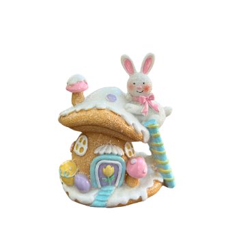Casinha Decorativa de Pascoa de Resina 12cm