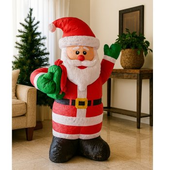 Papai Noel Inflavel de Pelucia com Caixa de Presente - 3,65 cm