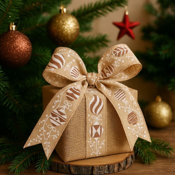 Fita Decorativa Estampada com Bolas de Natal - 9,14m