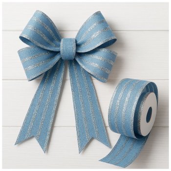 Fita Decorativa Listrada Azul e Prata - 9,14m