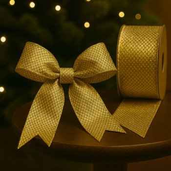 Fita Decorativa Dourada com Glitter - 9,14m