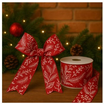 Fita Decorativa Vermelha Merry Christimas - 9,14m