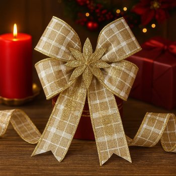 Fita Decorativa Xadrez com com Estampa em Glitter - 9,14m