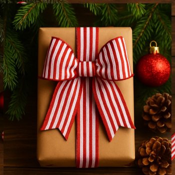 Fita Decorativa Listrada Vermelha e Branco - 9,14m
