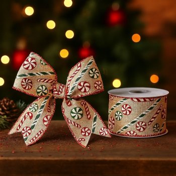 Fita Decorativa Estampa de Doces de Natal - 9,14m