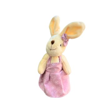 Coelha de Vestido Rosa Arabesco Decorativo para Pendurar 15cm