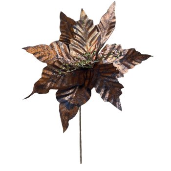 Flor Natalina Preta com Bronze - 27cm