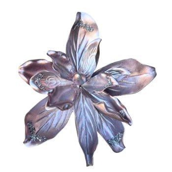 Flor Natalina Roxo Prateado - 26cm