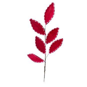 Galho Natalino com Folhas Vermelhas - 63cm
