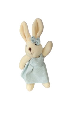 Coelha de Vestido Poá Lilas Decorativo para Pendurar 15cm