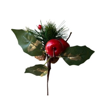 Mini Galho Natalino com Maça e Berry - 20cm