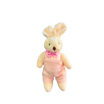 Coelho de Macacão Rosa Decorativo para Pendurar 15cm