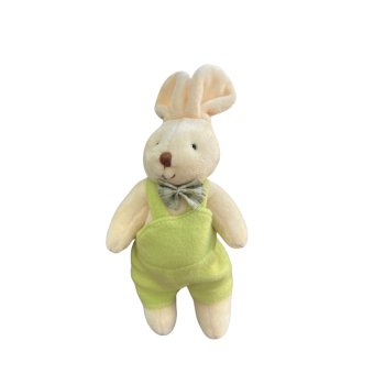 Coelho de Macacão Verde Decorativo para Pendurar 15cm