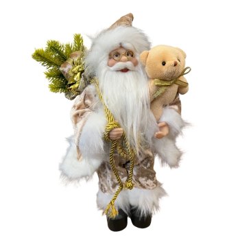 Papai Noel Em Pé Dourado 30cm