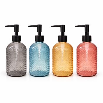 Dispenser Saboneteira Redondo De Vidro 400ml