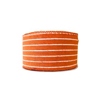 Fita Decorativa Laranja c/ listra Branca Pascoa 9,14m
