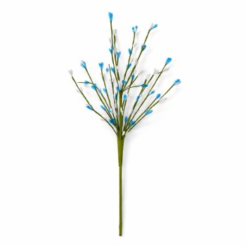 Galho Decorativo Páscoa Sementes Azul e Branco 41cm