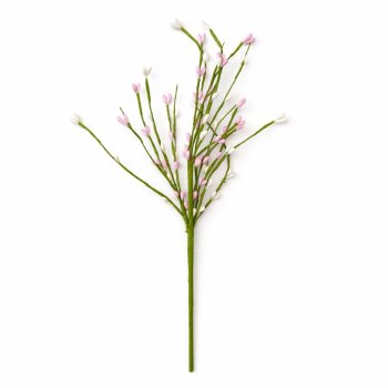 Galho Decorativo Páscoa Sementes Rosa e Branco 41cm