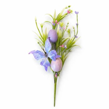 Galho Decorativo Páscoa Borboleta Lilás 35cm