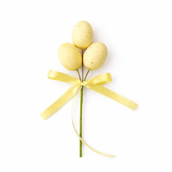 Galho Decorativo Páscoa Ovos Amarelos 15cm