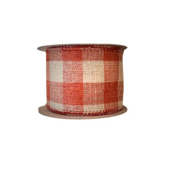 Fita Decorativa Xadrez Laranja com Bege 9,14m