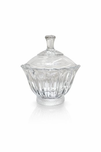 BOMBONIERE DE VIDRO TRANSPARENTE 13CM