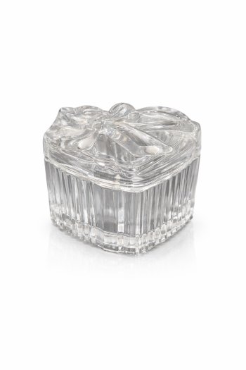 POTICHE CORAÇÃO EM VIDRO TRANSPARENTE 11CM