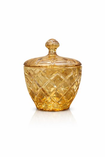 POTICHE DE VIDRO ÂMBAR 11CM