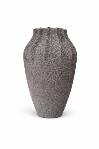 VASO CERAMICA TEXTURIZADO CINZA - 37CM