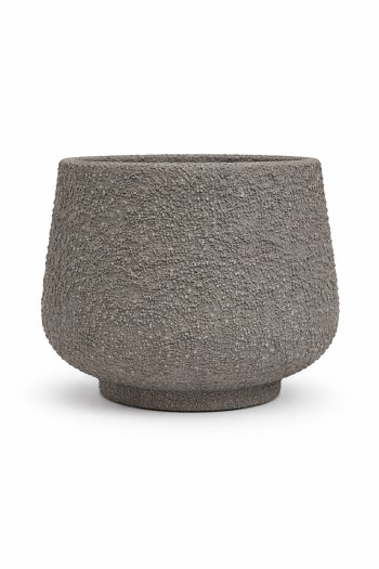 VASO CERAMICA TEXTURIZADO CINZA - 13CM