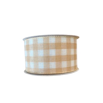 Fita Decorativa Xadrez Bege c/ Creme 9,14m