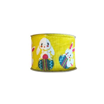 Fita Decorativa Amarelo Com Coelinho 9,14m