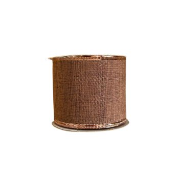 Fita Decorativa Marron com Filete Cobre 9,14m
