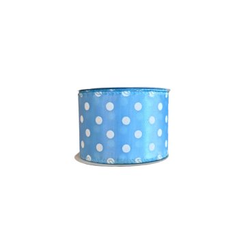 Fita Decorativa Azul Com Poa 9,14m