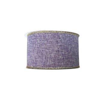 Fita Decorativa Lilas Com Filete Dourado 9,14mx4cm
