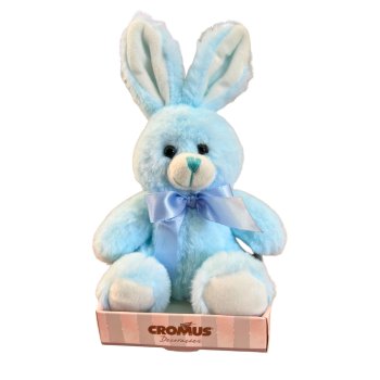 Coelho de Pelucia com Laço azul 15cm