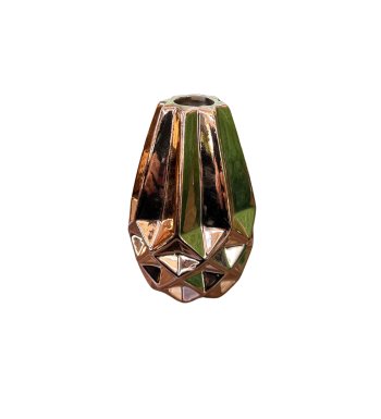 Vaso De Ceramica Espelhado Rose Gold 13cm