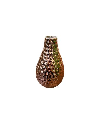 Vaso De Ceramica Espelhado Rose Gold Bojudo 14cm