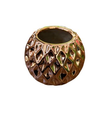 Vaso de Ceramica Rose Gold de vidro 9cm