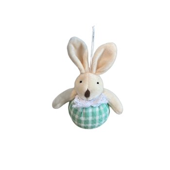 Mini Coelinho Bolinha de Pelucia Xadrex Verde 14cm