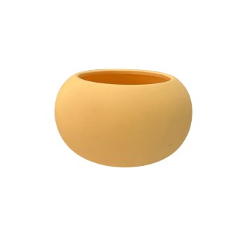 Vaso Decorativo Equibana Bojudo G Amarelo Fosco 12cm