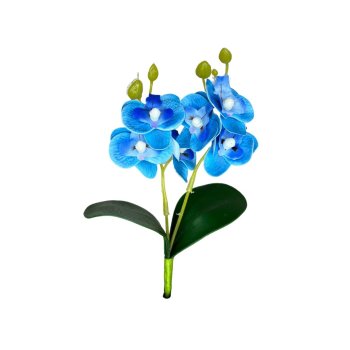 Mini Orquidea c/ 6 Florzinhas na Haste Cor Azul