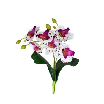 Mini Orquidea c/ 6 Florzinha na Haste Cor Rajada Lilas