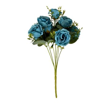 Buque De Rosas Azul 40cm C/ 7 hastes.