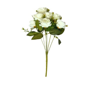 Buque De Rosas Branca 40cm C/ 7 hastes.